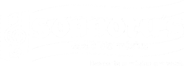 visão ímpar design imagem na seção hero referente ao logotipo branco da escola de música sonnoru´s